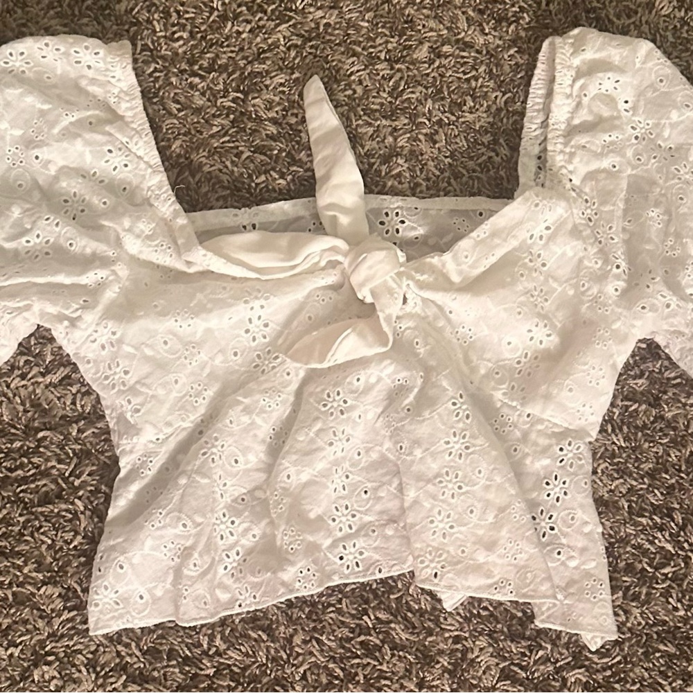White Eyelet Women's Top